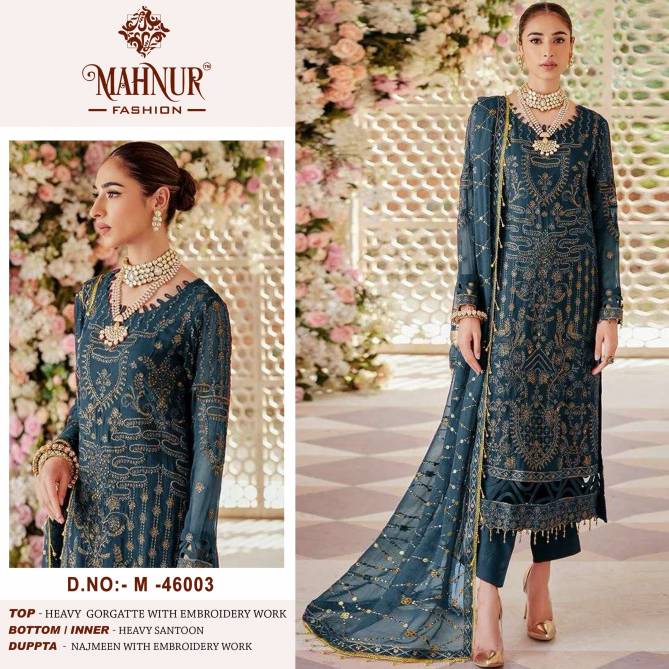 Mahnur Vol 46 Heavy Georgette Pakistani Suits Wholesale Clothing Suppliers In India
